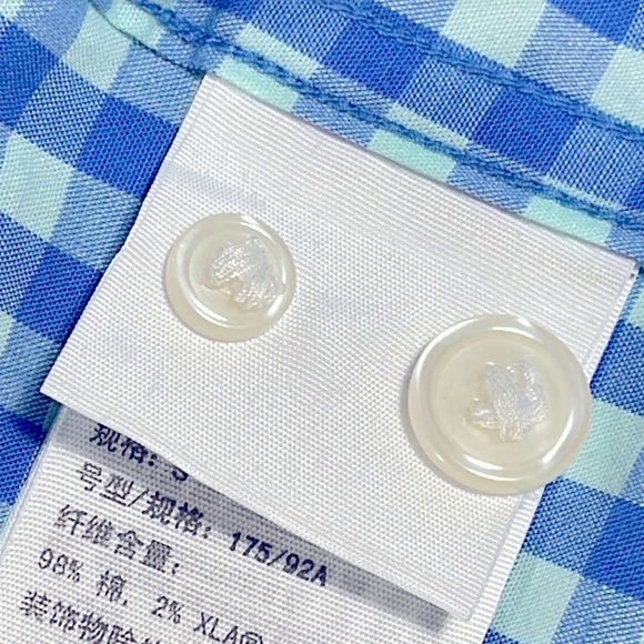 Abercrombie & Fitch mens blue gingham checkered plaid button down shirt - size S - Picture 7 of 9